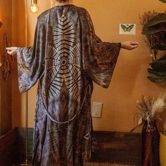 Cotton Rayon Floral Printed Boho Maxi Beach Cover up