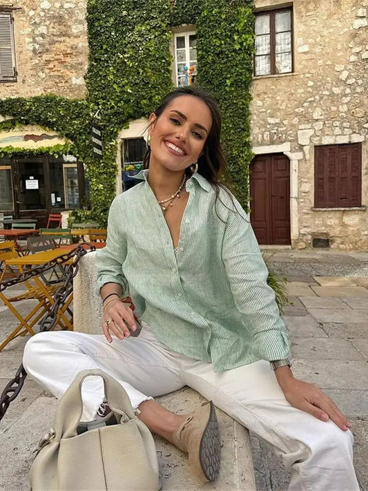 Striped Office Casual Bloshope