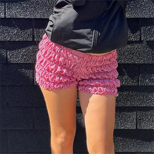 Lolita Plaid Ruffled Tiered Short