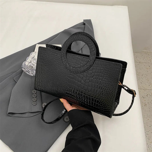 Crocodile Pattern PU Leather Crossbody Handbag