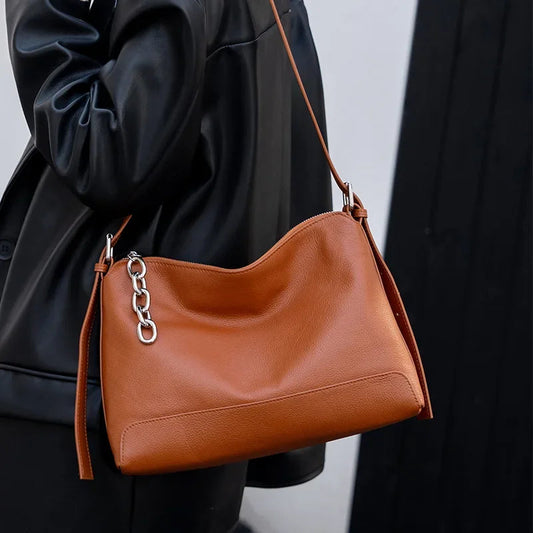 Luxury Genuine Leather Versatile Shoulder Hobo Bag
