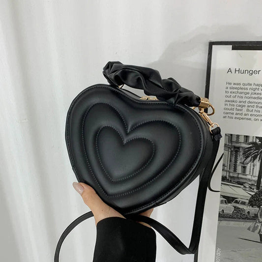 Luxury Quilted PU Leather Heart Crossbody
