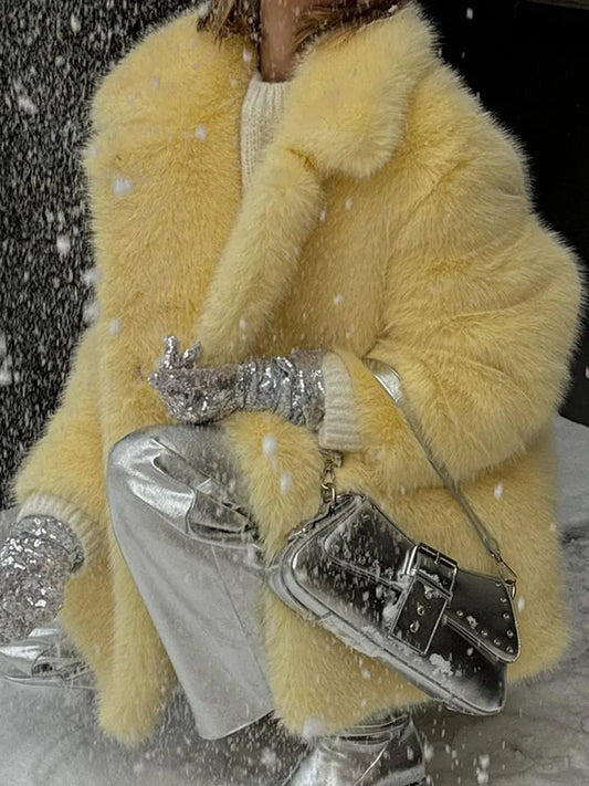 Mid-Length Faux Fur Plshoph ImiTation Coat