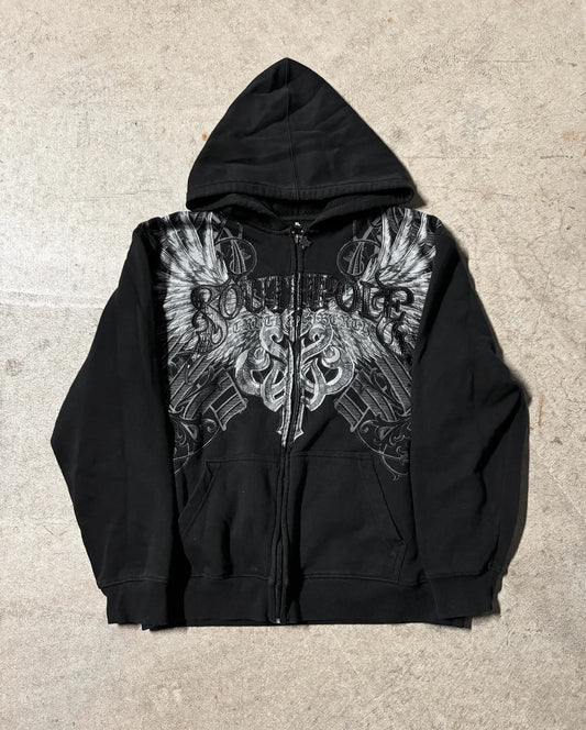 Gothic Letter Print Fall Hoodie