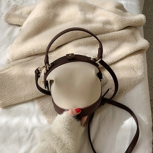 Vintage Fashion Female Bucket Shoulder Handbag