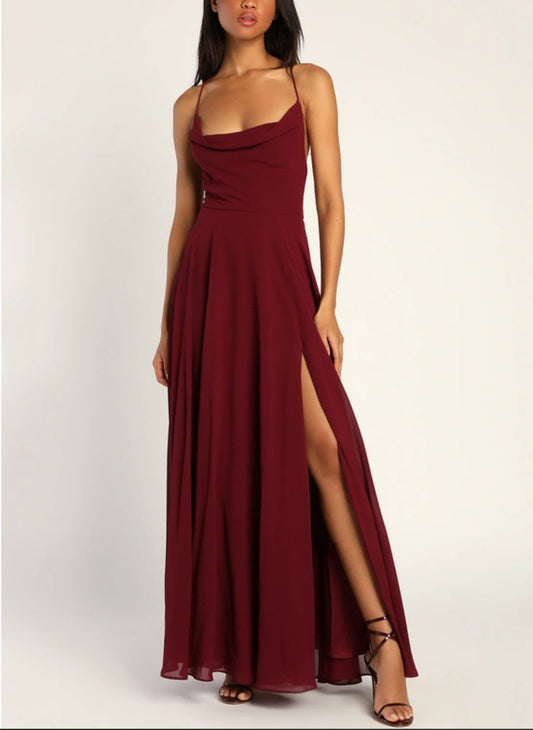Sexy Halter Backless Maxi Formal Dress