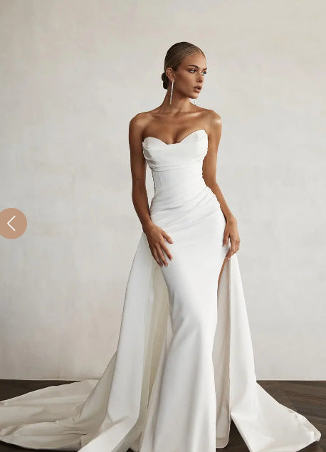 Strapless Two-Way Slit Mermaid Wedding Dress