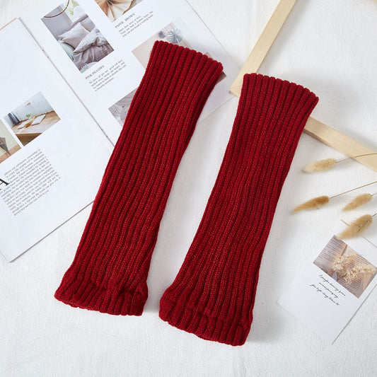 Thick Knit Warm Red Leg Warmers