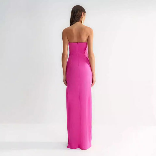 Sexy Cutout Strapless Sunflower Prom Dress