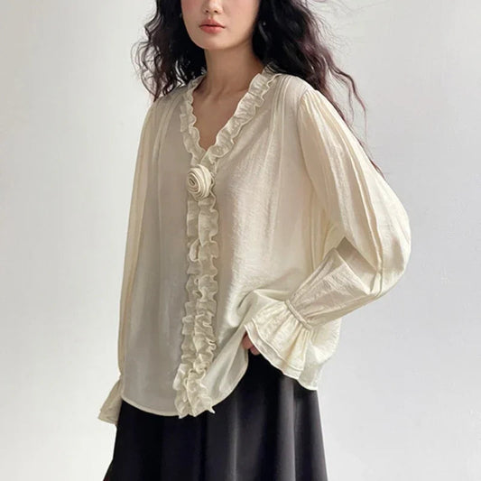 Pink Cotton Rayon Casual Long Sleeve V-Neck Boho Bloshope