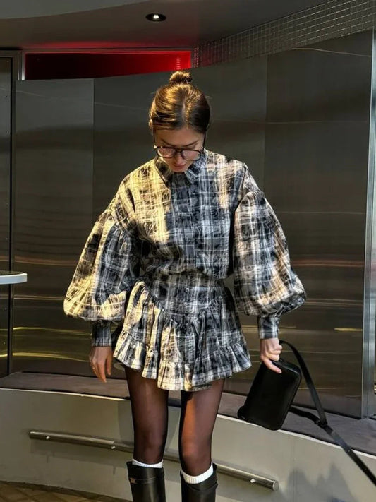 Retro Lapel Loose Bishop Sleeve Bloshope