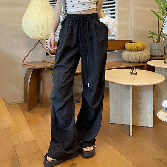 Parachute High Waist Drawstring Wide Leg Pant
