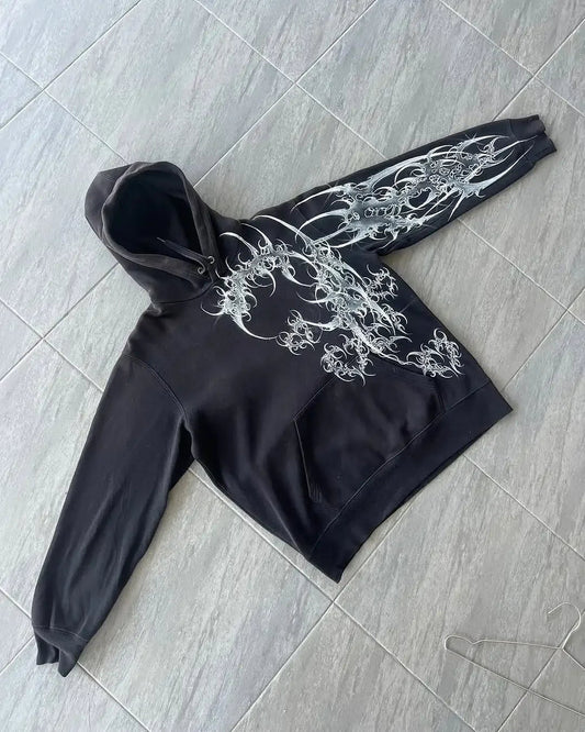 Harajuku Mournful Death Bone Hoodie