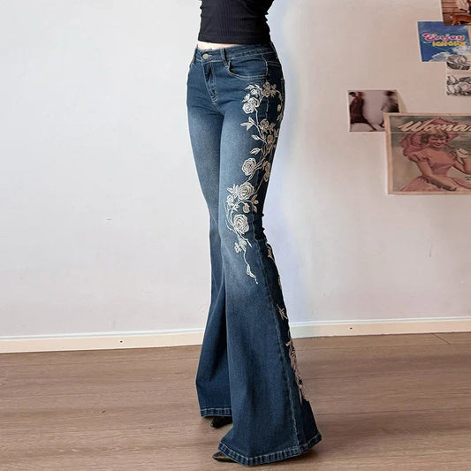 Embroidered Gothic Flare Pant