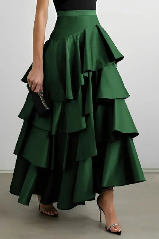 Layered Ruffle Maxi Cake Skirt