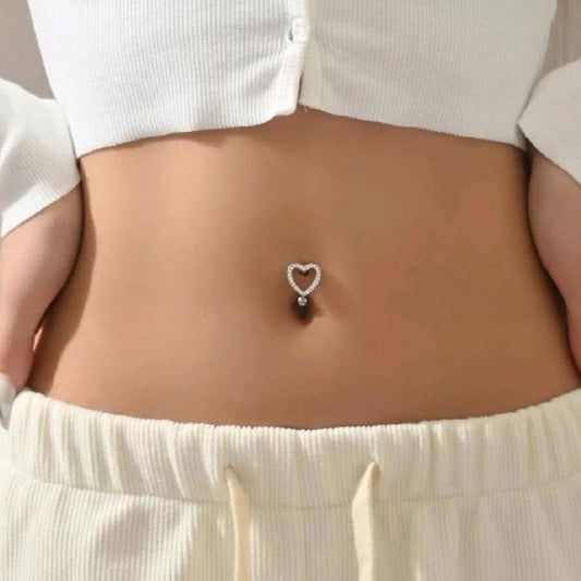 Inverted Love Medieval Golden 14G Stomach Hoop
