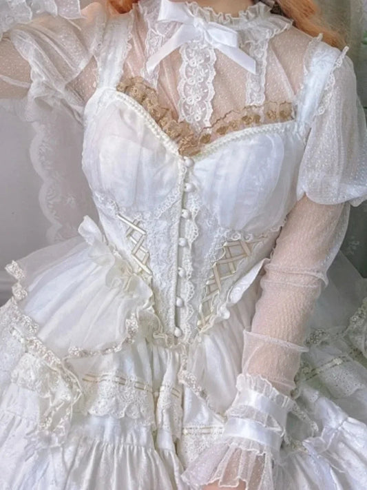 Transparent Embroidered Lace Top