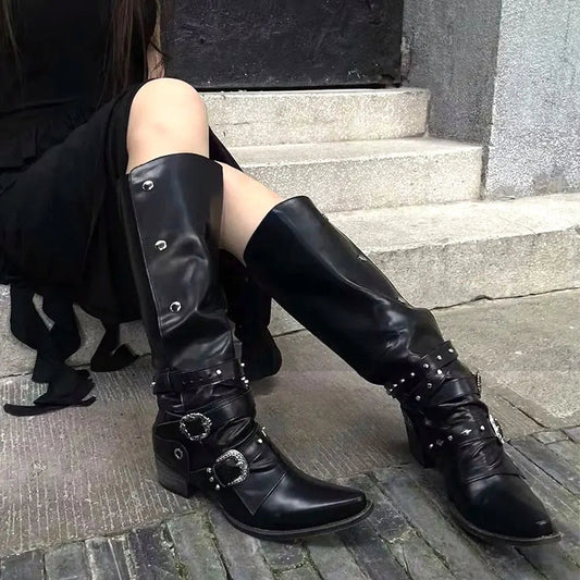 Dark Wasteland Rebel Style Retro Motorcycle Boot