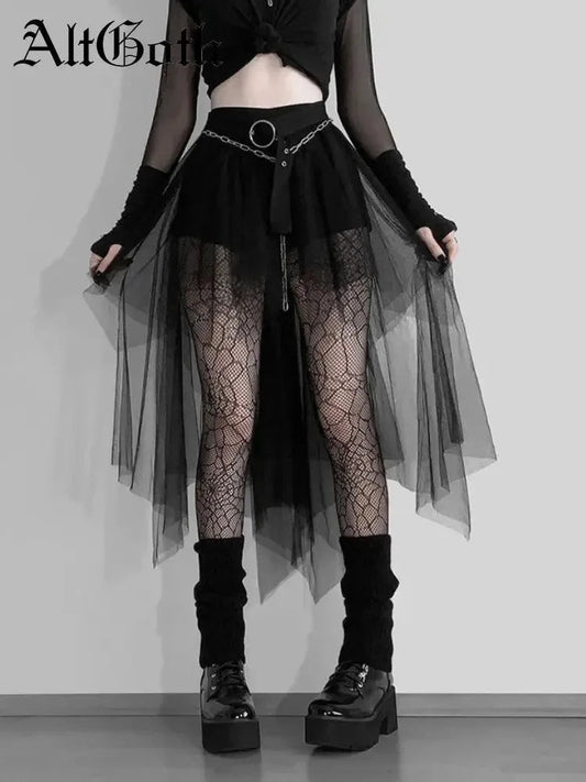 Velvet Lace Patchwork Trumpet Skirt