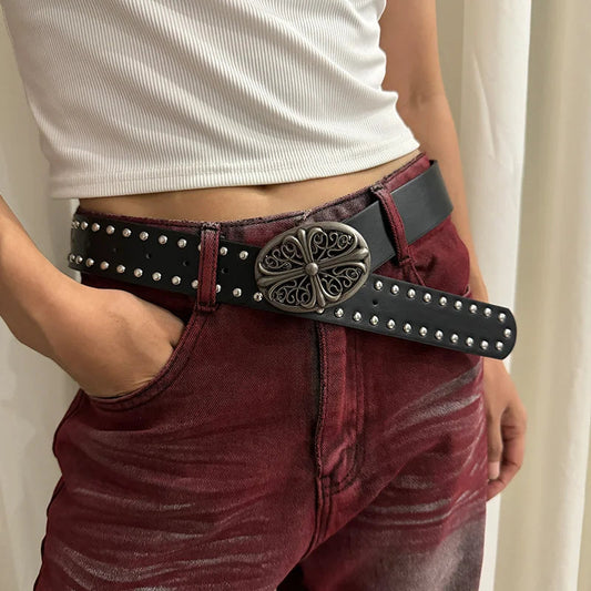 Genderless Gothic Cross Rivet Belt