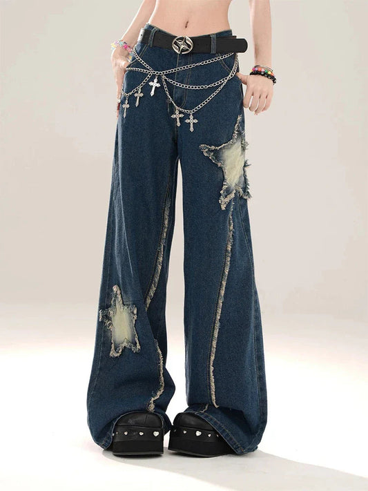 Azure Medieval Loose Celestial Denim Troshoper