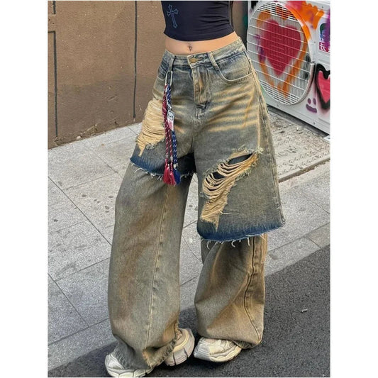 Torn Empty Dark Harajuku Pant