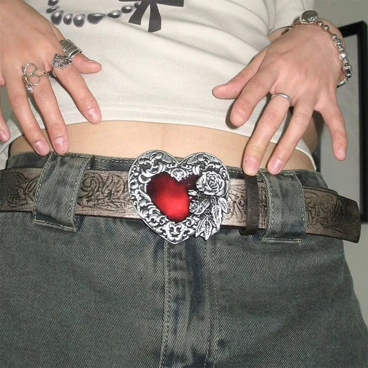 Dark Rebel 2000 Heart Clasp Belt