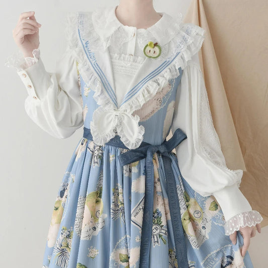 Antique Lace Frill Gigot Sleeve Bloshope