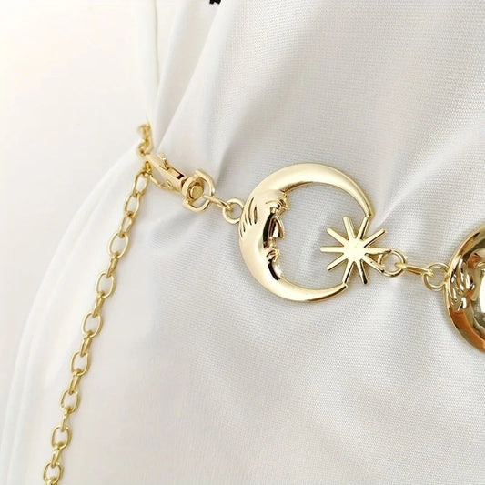 Adaptable Gothic Solar Lunar Star Charms Belt