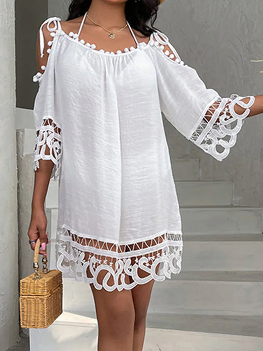 Lace See Through Bikini Cover Up