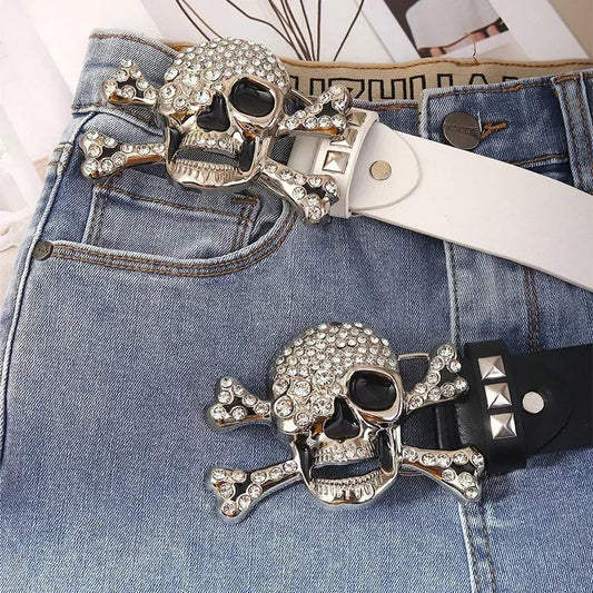 Wide Gothic Broad Punk Rock Skull Belt