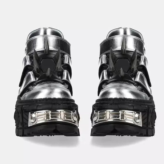 Shiny Gothic Tie-Up Elevated Sneaker