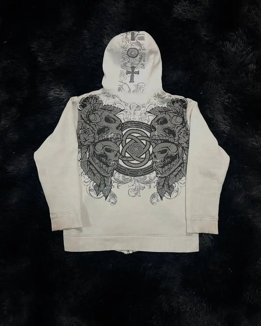 Y2K Gothic Skull Design Hoodie