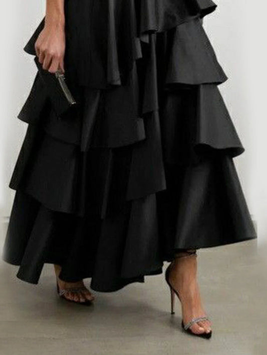 Layered Ruffle Maxi Cake Skirt