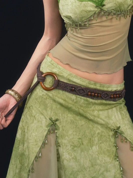 Bohemian Mysterioshop Handcrafted Beads Plaited Belt