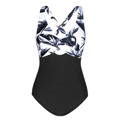 Floral Cut Out Back Tie One Piece Set