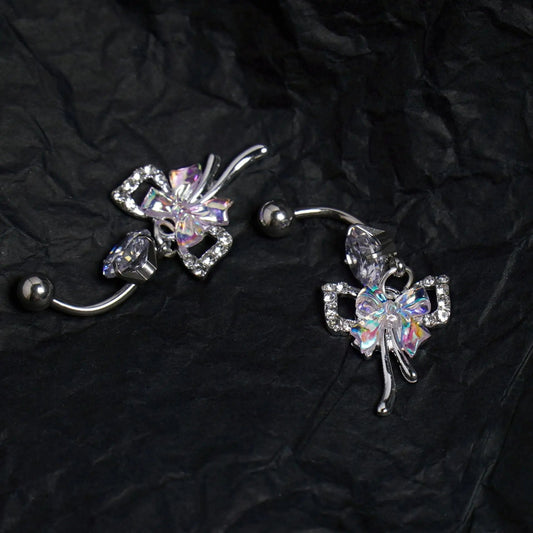AB Butterfly Lunar Pink Gothic Belly Ring