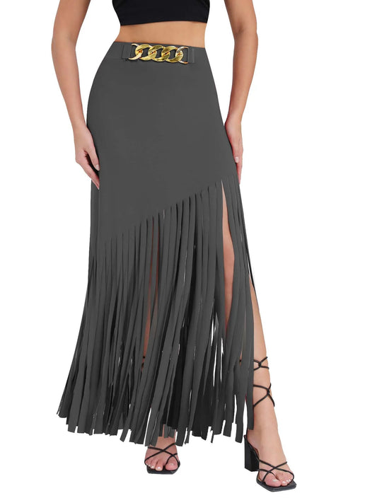 Elastic Waist Maxi Goth Skirt