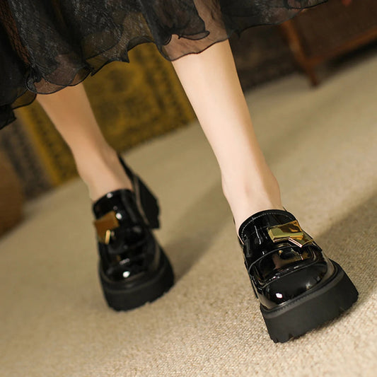 Leather Antique Platform Loafer Sneaker