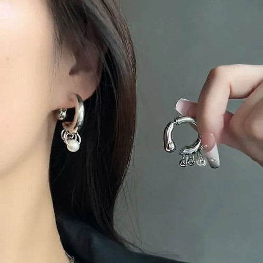 Vintage Dark Spider Pearl Dangle Earring