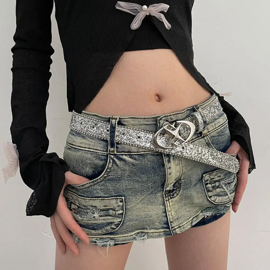 Y2K Gothic Sparkly Changeable Jeans Belt