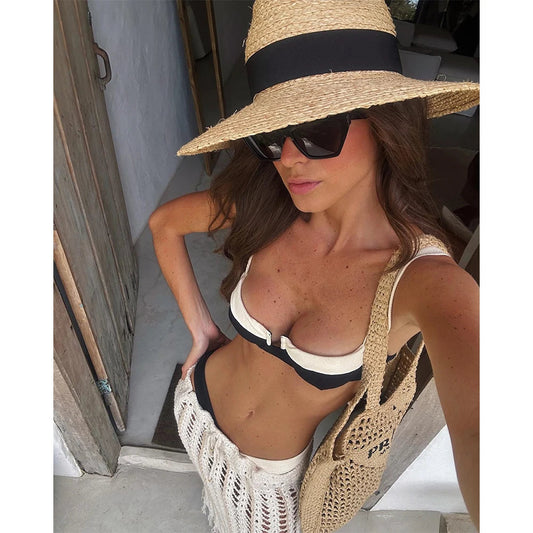 Solid Pshoph Up Micro Bikini Set