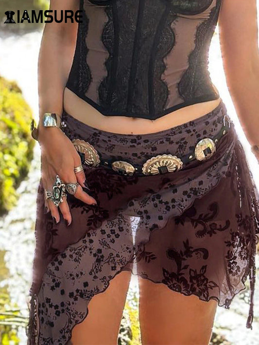 Beach Asymmetrical Floral Skirt