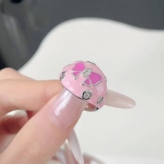 Vivid Stone Drip Rhinestone Gothic Ring