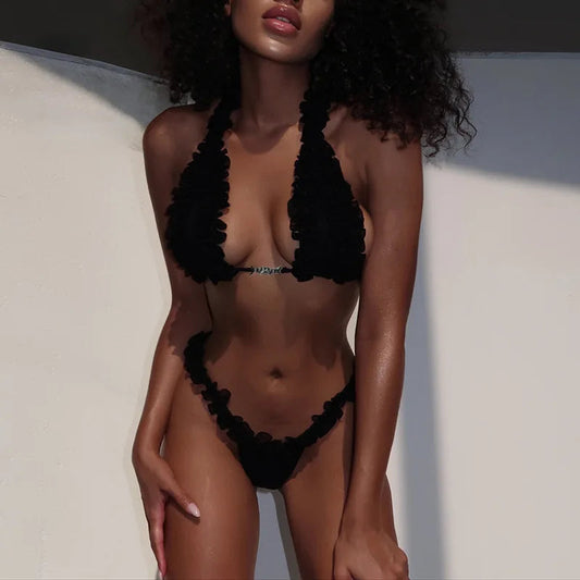 Lace Up Brazilian Bikini Set