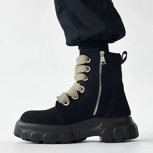 Fall Motorbike Dark Platform Rock Boot