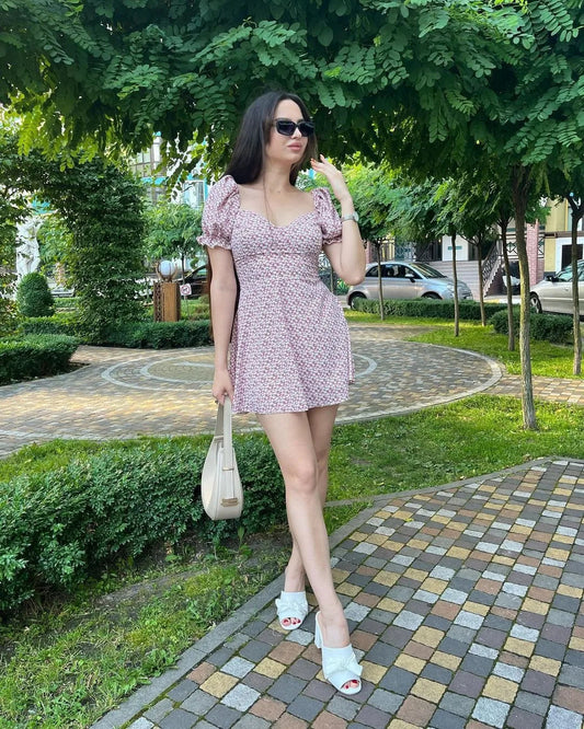 Sexy Floral Print Wrap Floral Dress