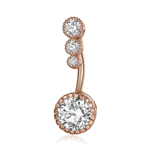 Metallic Crystal Circular Gothic Navel Ring