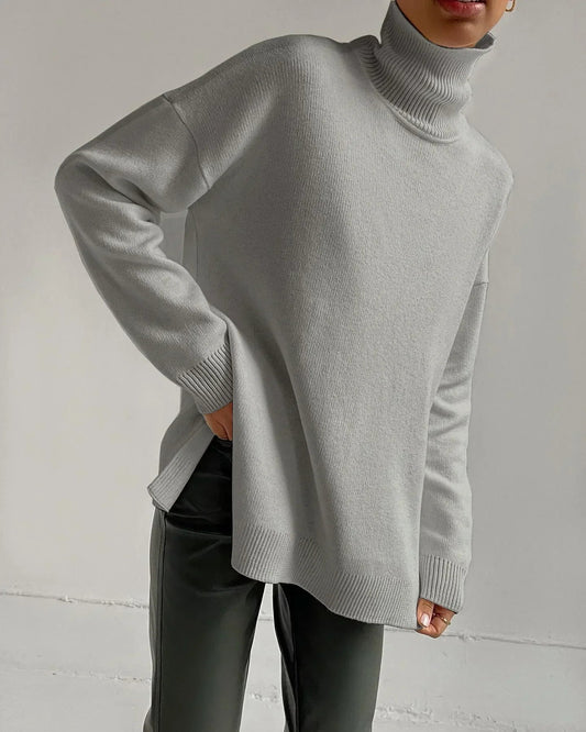 Colorblock Turtleneck Thick Sweater