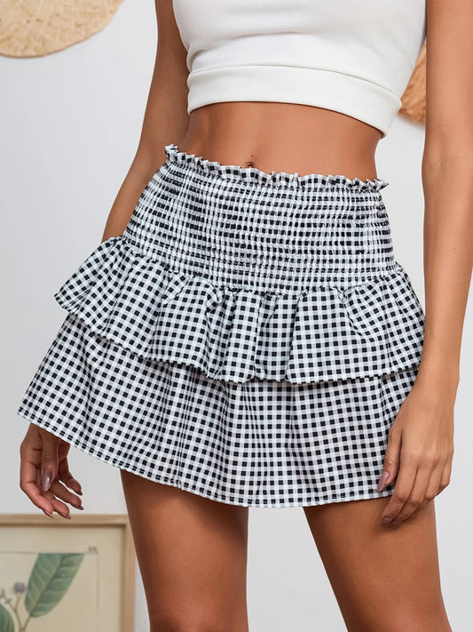Plaid Vintage Sweet Waist Skirt